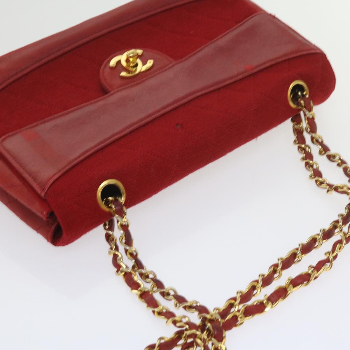 Chanel CHANEL Matelasse Chain Shoulder Bag Canvas Red CC Size ONE SIZE - 14 Thumbnail