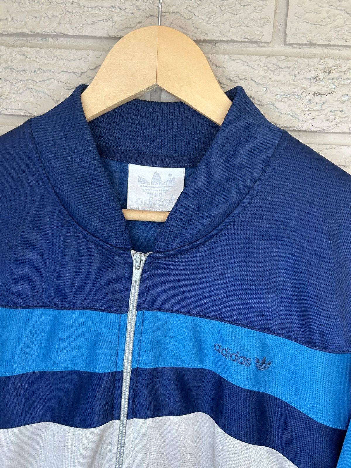 Adidas × Vintage Vintage 80s Adidas Retro Zip Up Track Jacket Size US XL / EU 56 / 4 - 2 Thumbnail