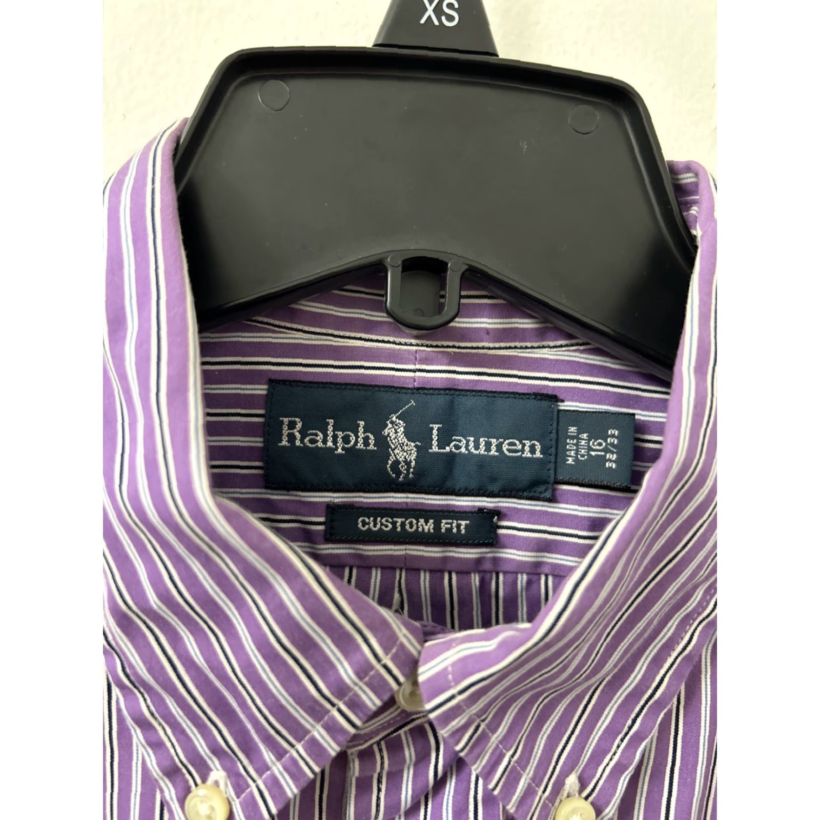 Polo Ralph Lauren VINTAGE Polo Ralph Lauren Shirt Mens 16 32/33 Purple Striped Custom Fit Button-Up L/S Mens Size US L / EU 52-54 / 3 - 5 Thumbnail