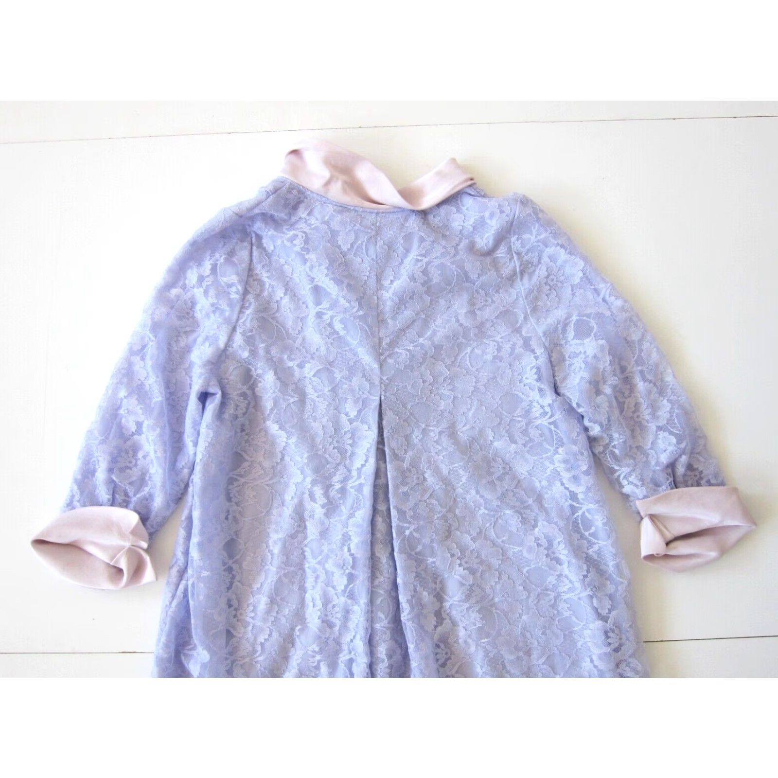 Vintage VINTAGE Rogers Nylon Purple Lace Button Down Pink Silk Collared Lingerie Robe S Size ONE SIZE - 6 Thumbnail