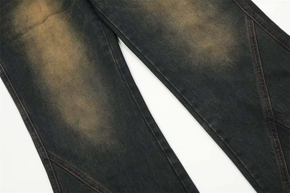 Japanese Brand Men's distressed split patchwork loose flared jeans Size US 32 / EU 48 - 6 Thumbnail