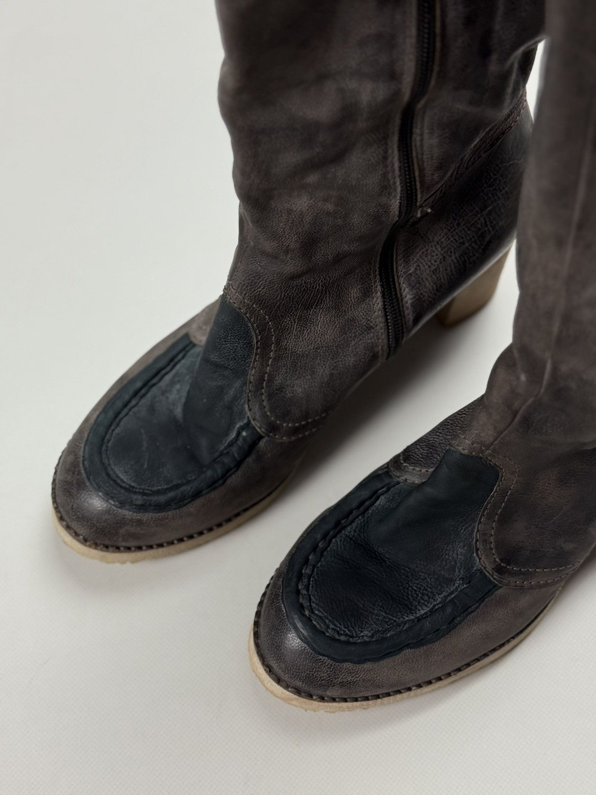 A.S.98 Airstep A.S. 98 VTG Avant-Garde Leather Over The Knee Boots Size US 11 / IT 41 - 9 Thumbnail