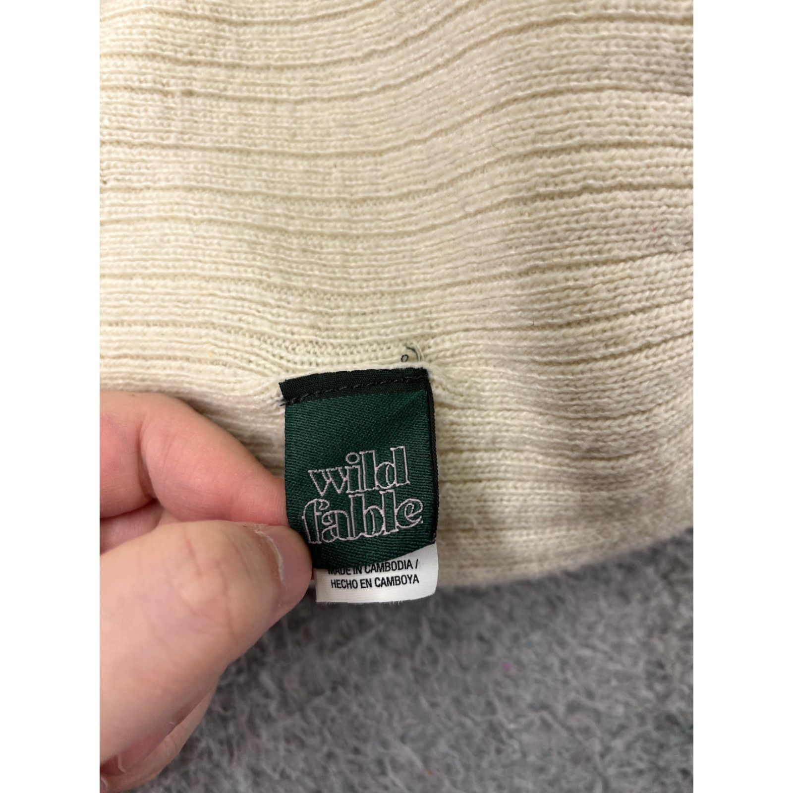 Vintage Wild Fable Beanie Adult One Size Ivory Knit Polyester Ski Size ONE SIZE - 5 Thumbnail