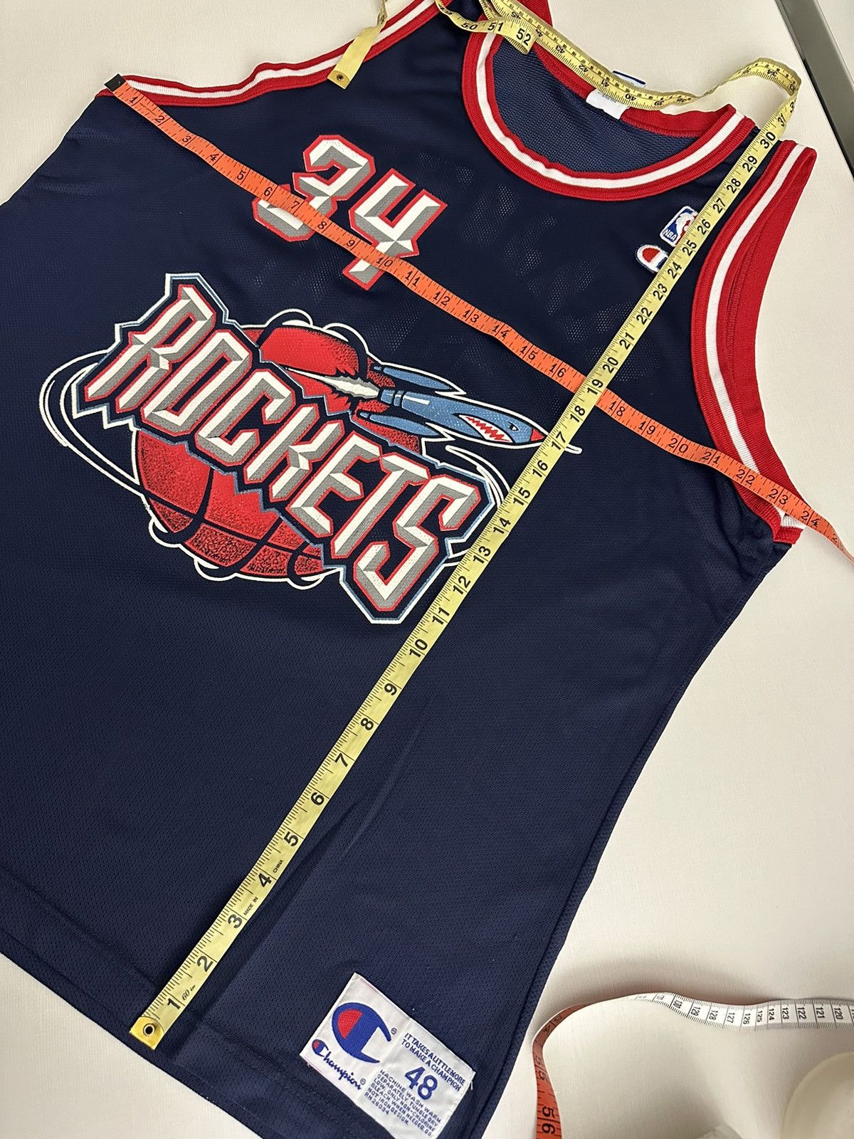 Champion × NBA × Vintage Vintage 90s Houston Rockets Hakeem Olajuwon Champion Jersey Size US XL / EU 56 / 4 - 15 Thumbnail