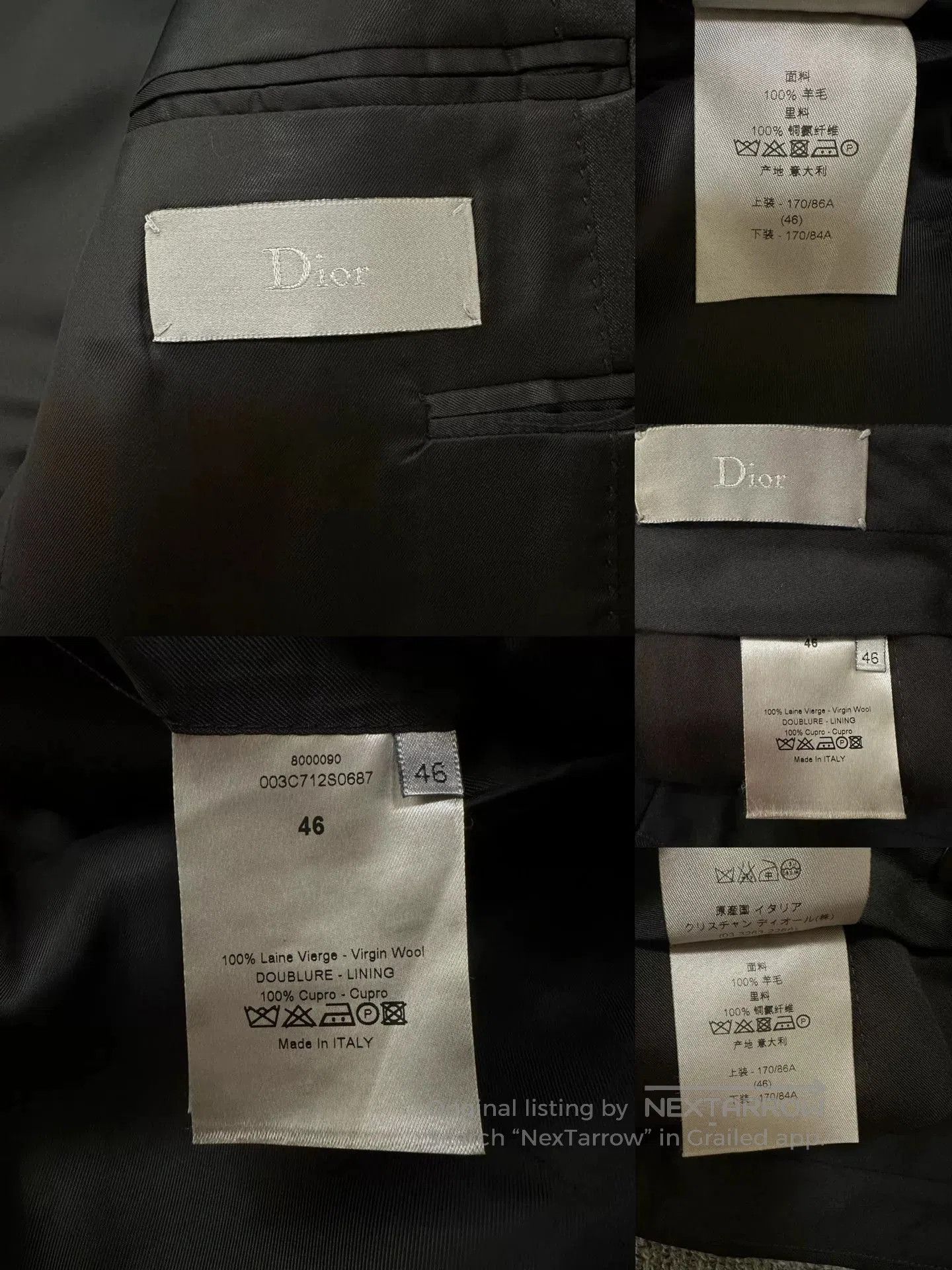 Hedi Slimane Dior Homme Silk Peak Lapel Smoking Suit. Size US S / EU 44-46 / 1 - 7 Thumbnail