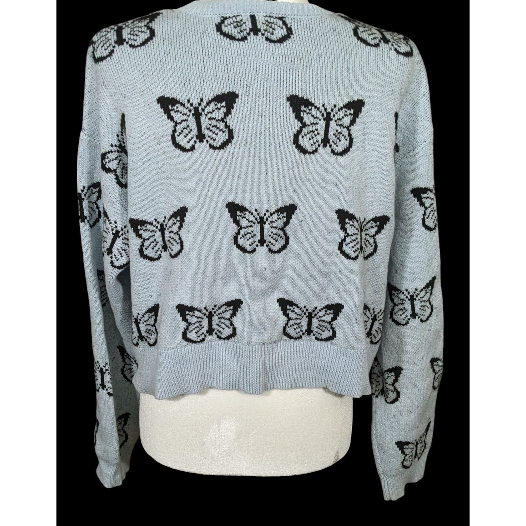 Pacsun Retro PacSun LA Hearts Butterfly Cropped Sweater Size S / US 4 / IT 40 - 2 Thumbnail