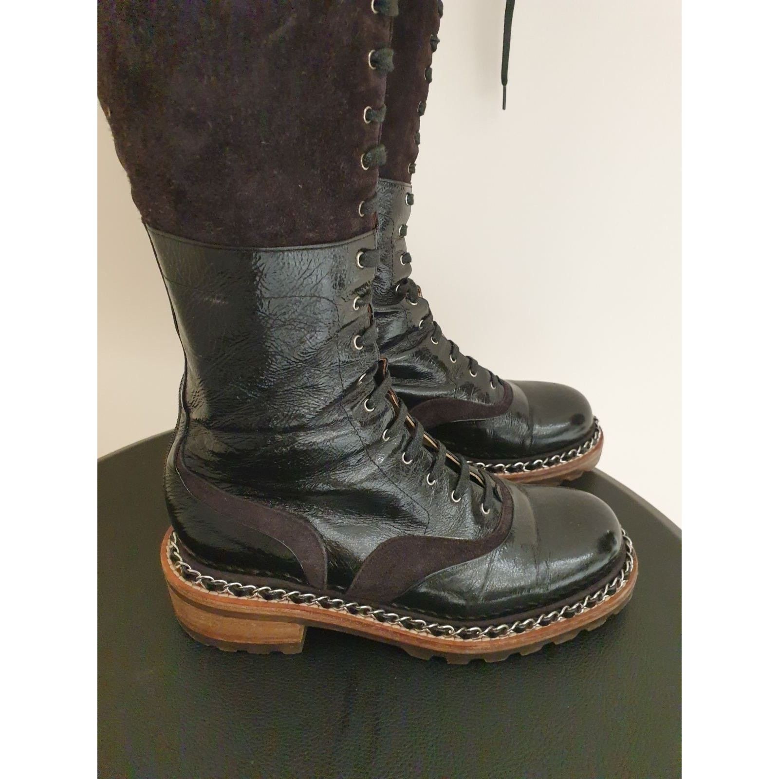 Chanel Chanel Paris-Salzburg Brown Suede Over-the-Knee Boots Sz.36 Size US 5 / IT 35 - 3 Thumbnail