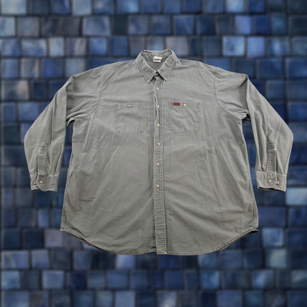 Carhartt Vintage Carhartt Button-Up Long Sleeve Shirt Moss Green 2XL Men Casual Workwear Outdoor Retro Canvas Cotton Moss Green Button-Up Shirt Mens 2XL Size US XXL / EU 58 / 5 - 1 Thumbnail