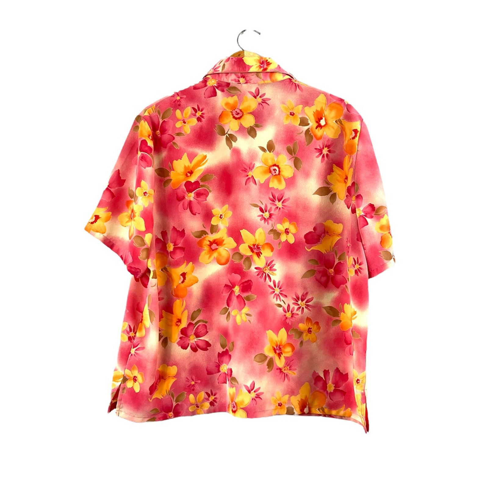 Vintage Women's Yellow Floral Bonworth Vintage Blouse LP Size L / US 10 / IT 46 - 2 Thumbnail