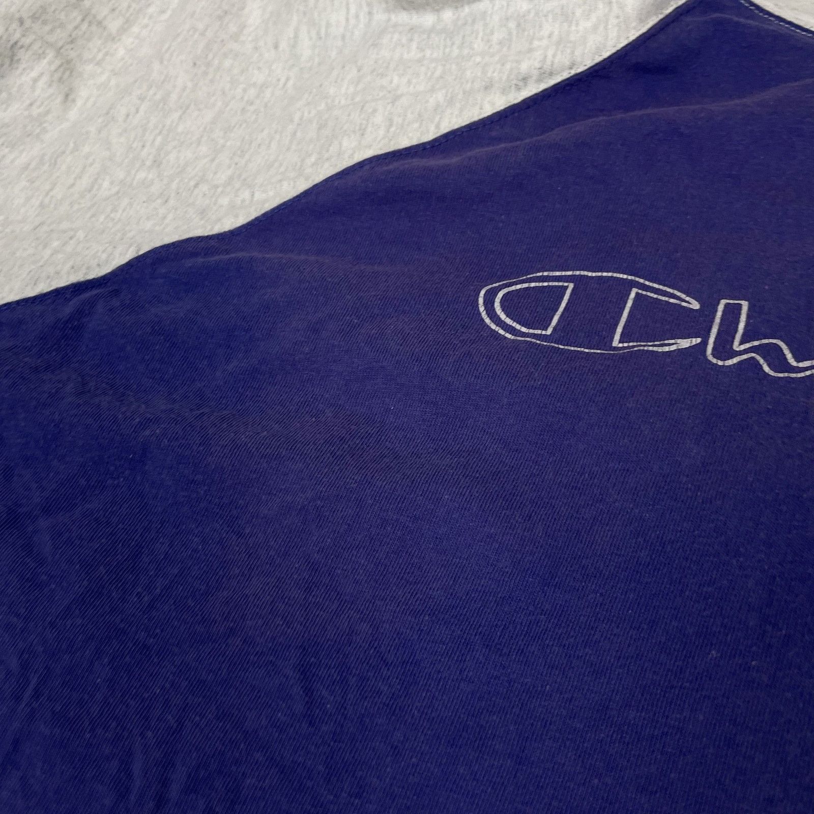 Champion × Vintage Champion Mens Blue Gray Logo Long Sleeve Pullover Hoodie 2XL Size US XXL / EU 58 / 5 - 4 Thumbnail