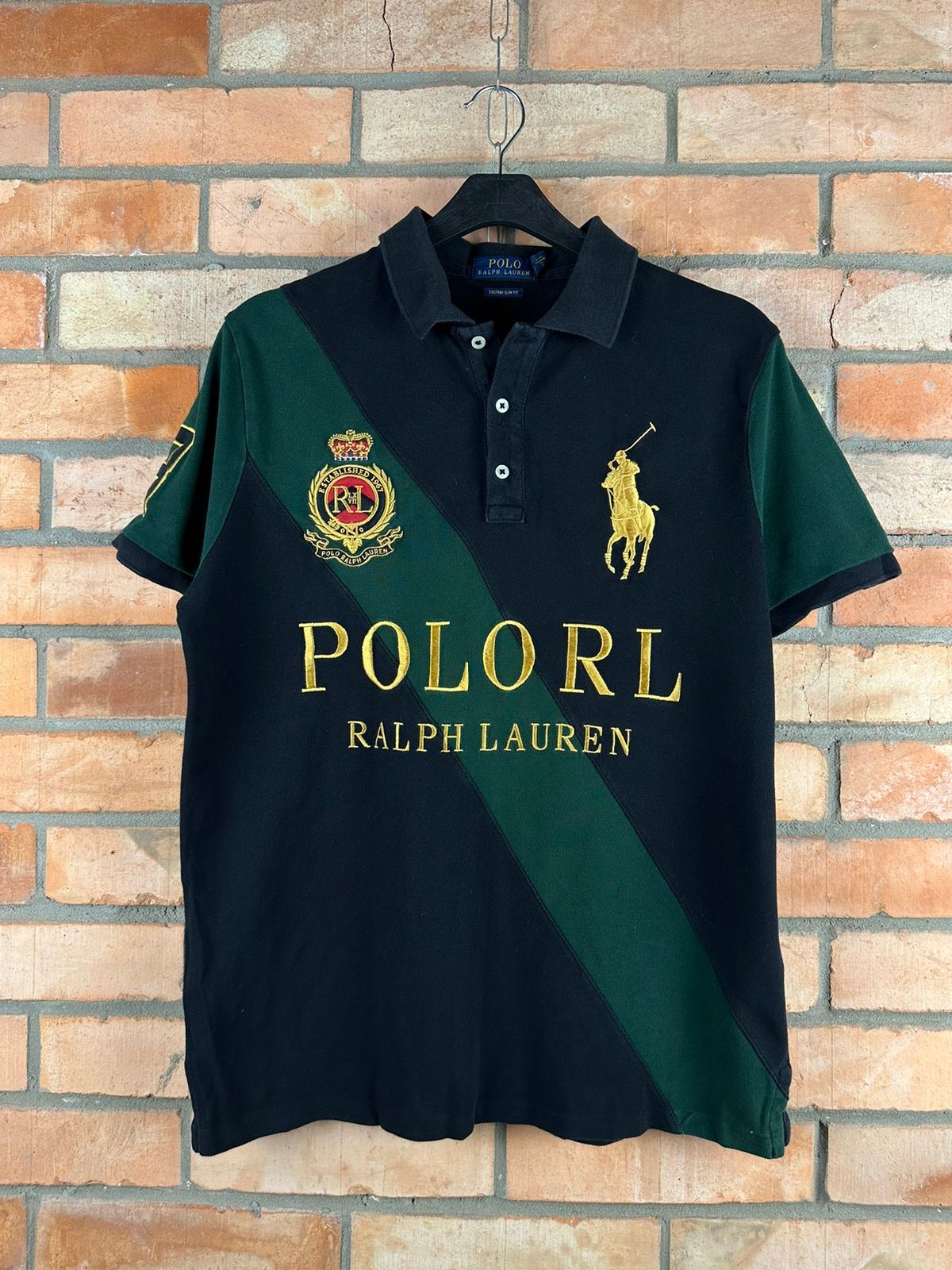 Pre-owned Polo Ralph Lauren X Ralph Lauren Vintage Polo Ralph Laurent Big Logo In Black