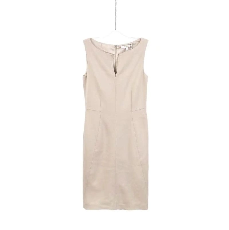 Max Mara MaxMara Beige Wool Sleeveless Dress 0089 Size ONE SIZE - 1 Thumbnail