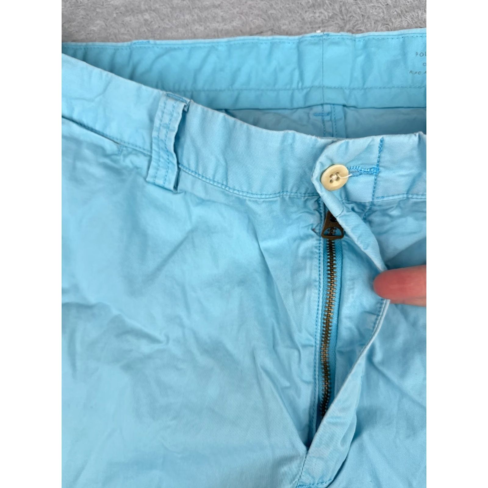 Polo Ralph Lauren Polo Ralph Lauren Mens Shorts Chino 38 Blue Cotton Nylon Cotton Blend Zip Pockets Classic Flat Front Casual Size US M / EU 48-50 / 2 - 6 Thumbnail