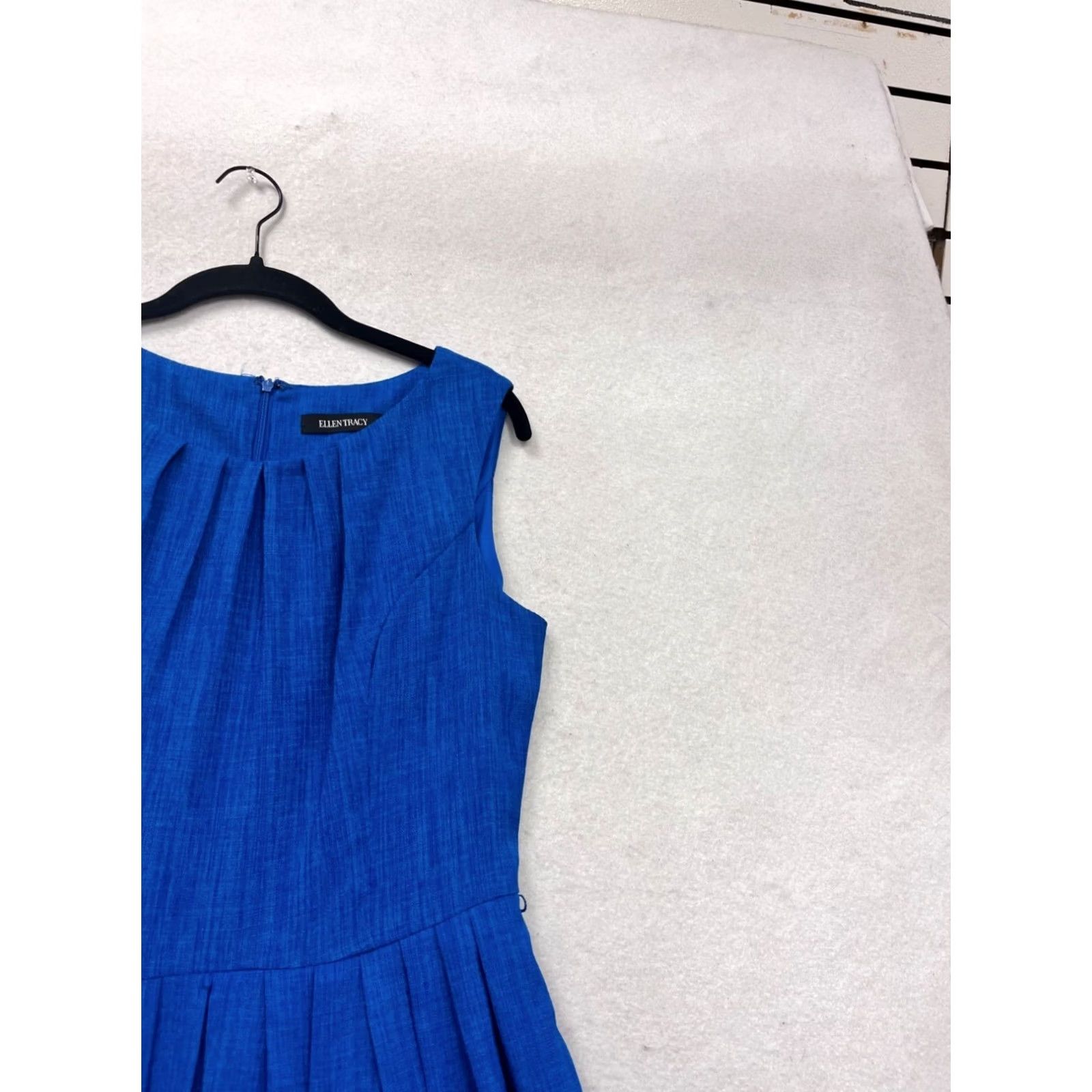 Ellen Tracy Ellen Tracy Dress Sleeveless Blue Fit & Flare Knee Length Womens 6 Size M / US 6-8 / IT 42-44 - 7 Thumbnail