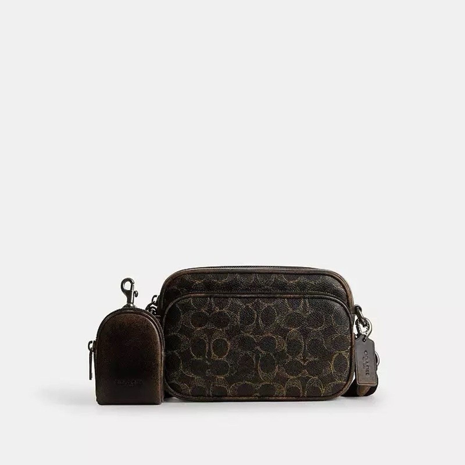 Coach NWT Coach Finlay Crossbody Bag In Loved Gunmetal/Brown cea89 Size ONE SIZE - 6 Thumbnail