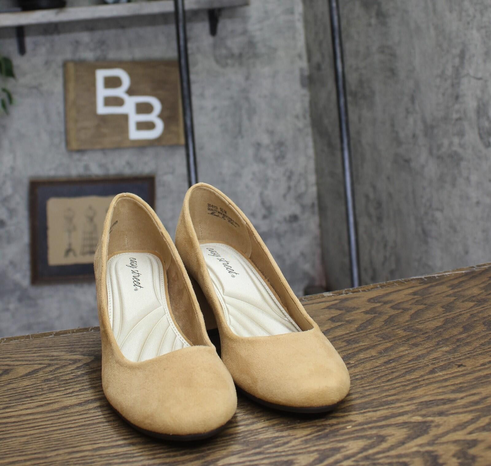 Other Nwt Easy Street Heel Pumps Proper Sand Suede Brown 9.5m Size US 9.5 / IT 39.5 - 3 Thumbnail