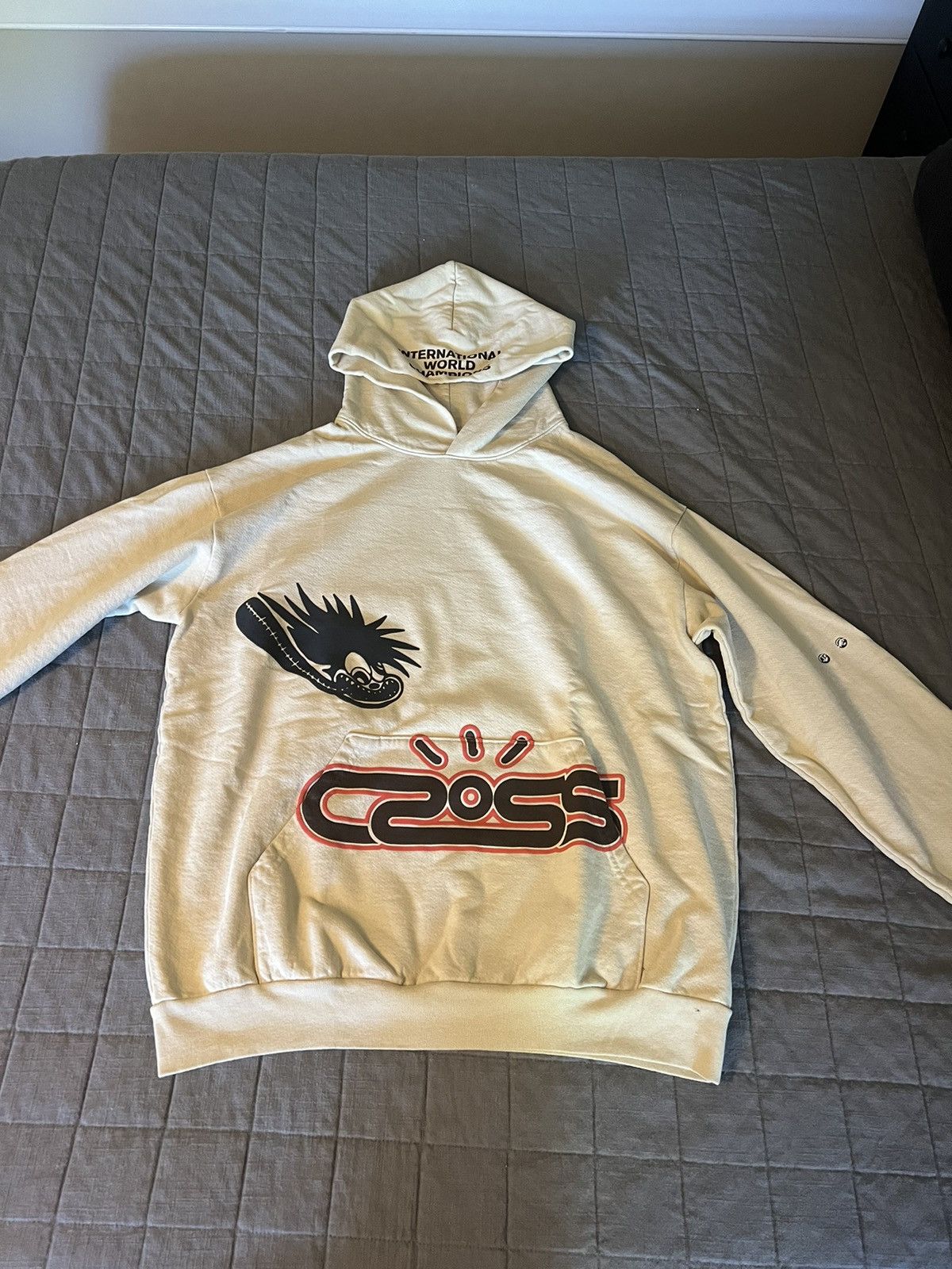 image of Travis Scott Motorsport Hoodie in Beige, Men's (Size XL)