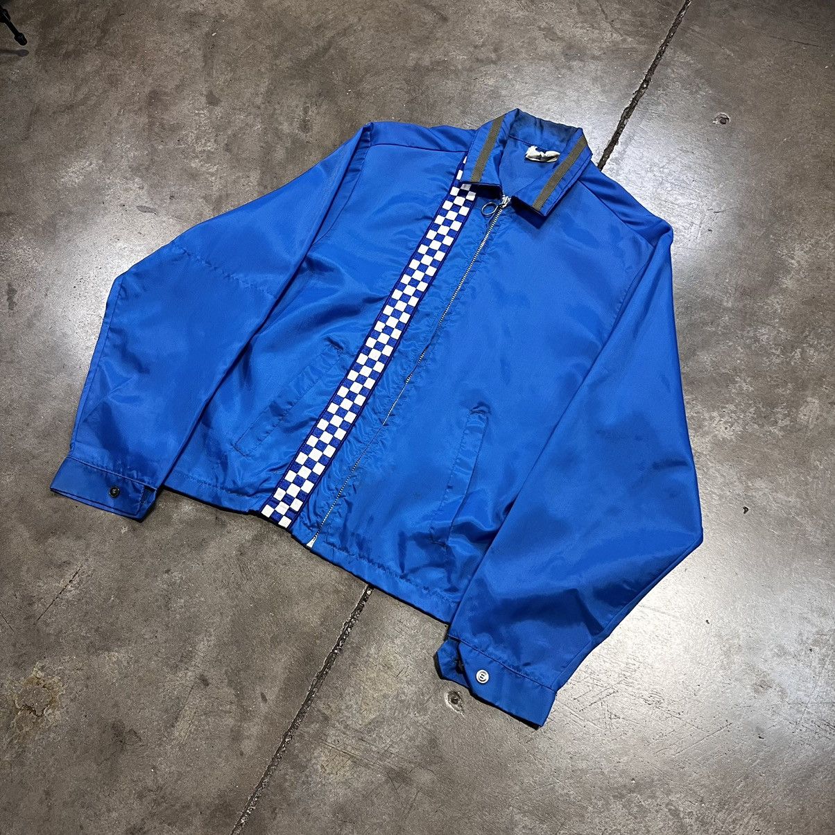 Vintage True Vintage 60s Windbreaker Jacket Racing Checkered Flag Size US M / EU 48-50 / 2 - 2 Thumbnail