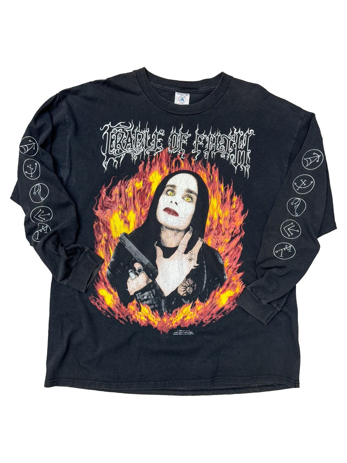 Band Tees × Designer × Vintage 1999 Cradle Of Filth “Wanker” Metal Long Sleeve T-Shirt Size US XL / EU 56 / 4 - 2 Thumbnail