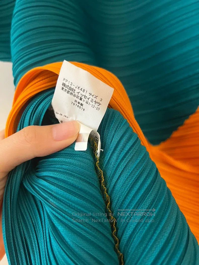 Issey Miyake Issey Miyake Green-Orange Color-Block Sleeveless Top Size L / US 10 / IT 46 - 4 Thumbnail