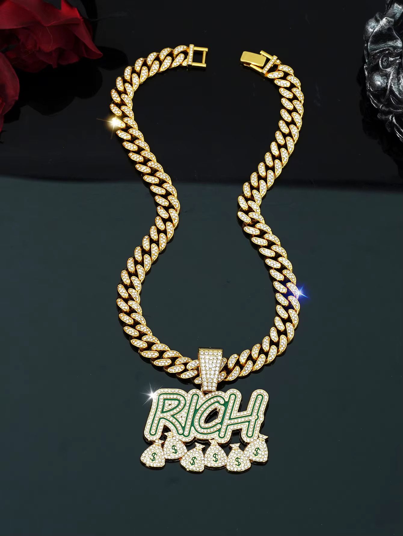 Jewelry Creative Money Bag RICH Pendant Necklace Size ONE SIZE - 4 Thumbnail