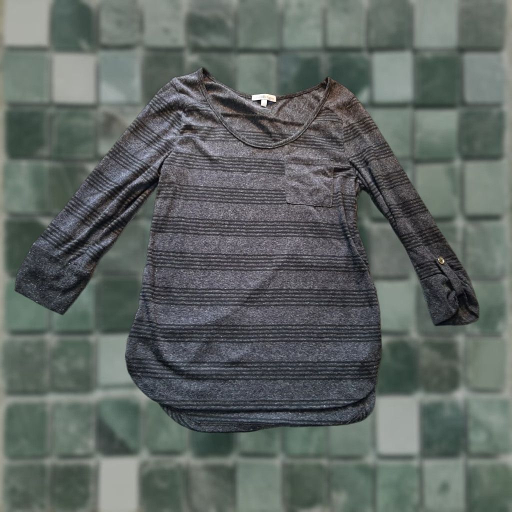 Vintage VINTAGE Charlotte Russe Top Womens Small S Black Striped Pocket 3/4 Sleeve Shirt Size S / US 4 / IT 40 - 1 Thumbnail