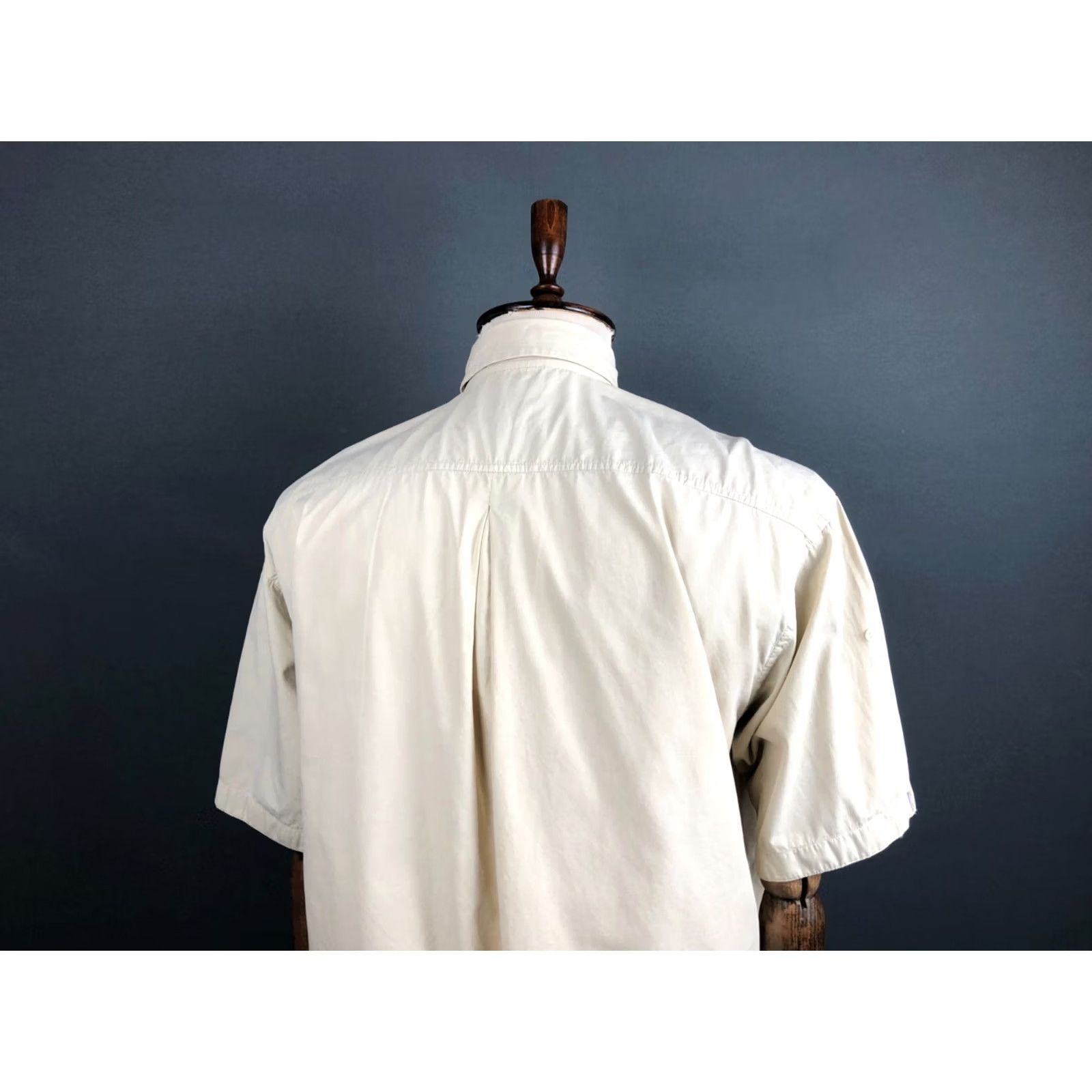 Vintage Iceberg Button-Down Shirt Men L Beige Cotton Short Sleeve Casual Classic Embroidered Left Chest Pocket Shirt (US Buyer Note) Size US L / EU 52-54 / 3 - 4 Thumbnail