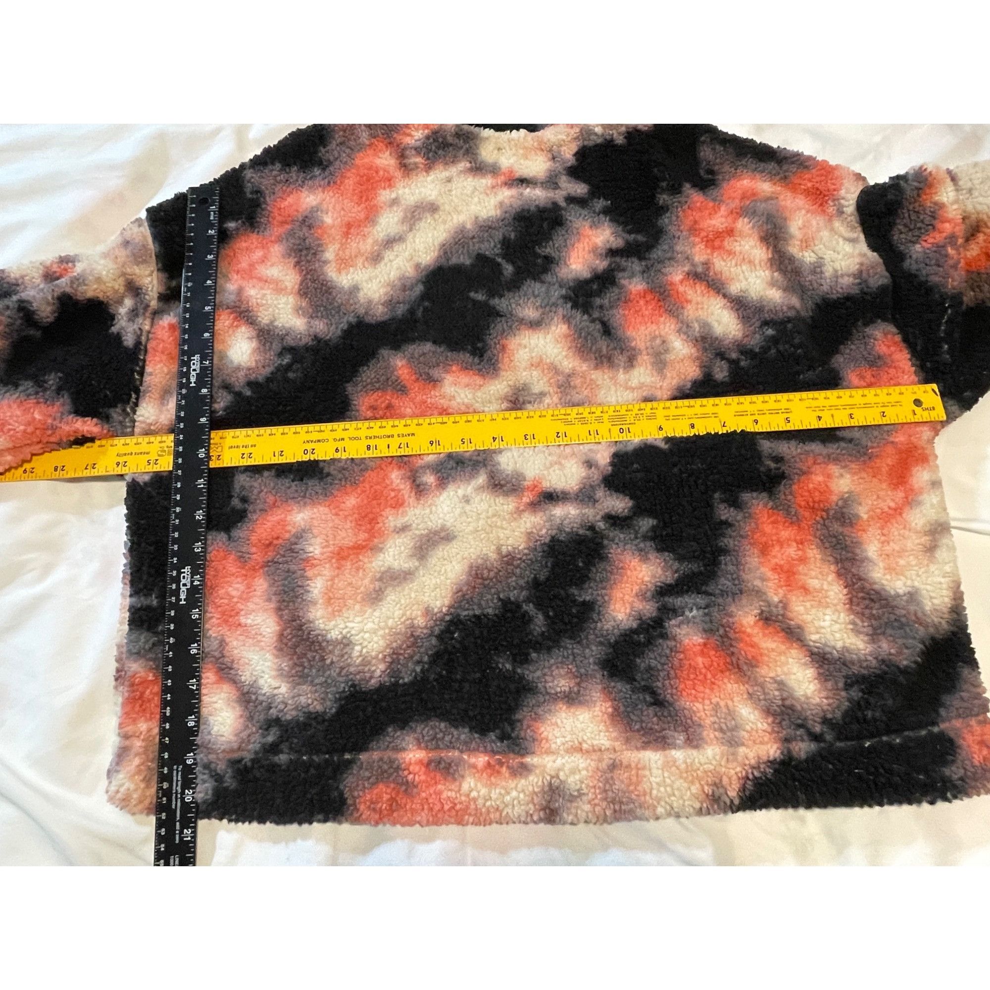 Other Tie-Dye Sherpa Fleece Jacket 1X By Love + Joy Coral Black Go Size XL / US 12-14 / IT 48-50 - 10 Thumbnail