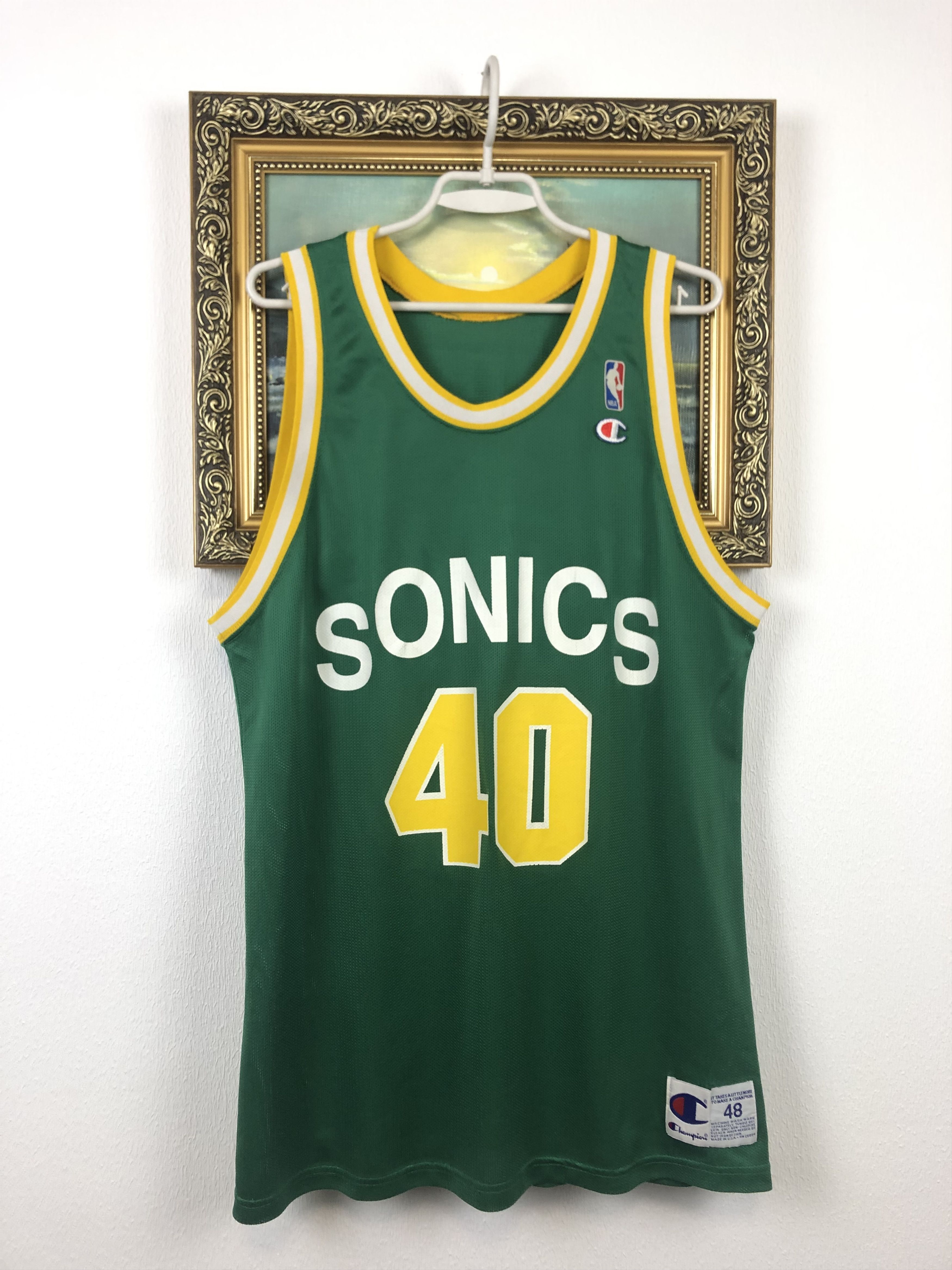 Vintage Vintage 90's Champion Shawn Kemp Seattle Sonics Jersey NBA