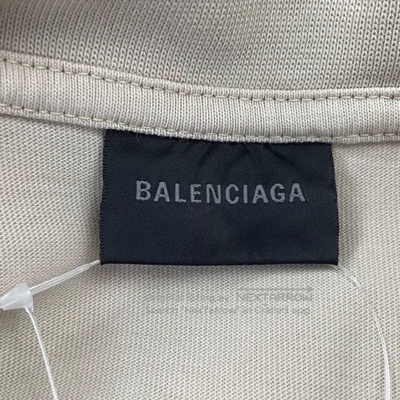 Balenciaga Balenciaga Beige Embroidered Logo Short Sleeve T-Shirt Size US XS / EU 42 / 0 - 4 Thumbnail