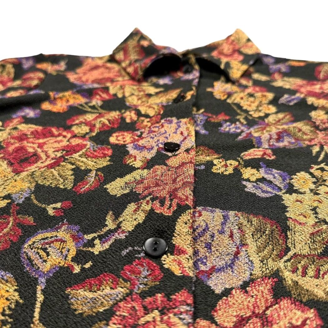 Vintage VINTAGE Mirasol Blouse Women's Large Floral 90s 80s Black Collared Long Sleeve Paisley Bohemian Preppy Glam Mens Womens Girls Boys? Size L / US 10 / IT 46 - 2 Thumbnail
