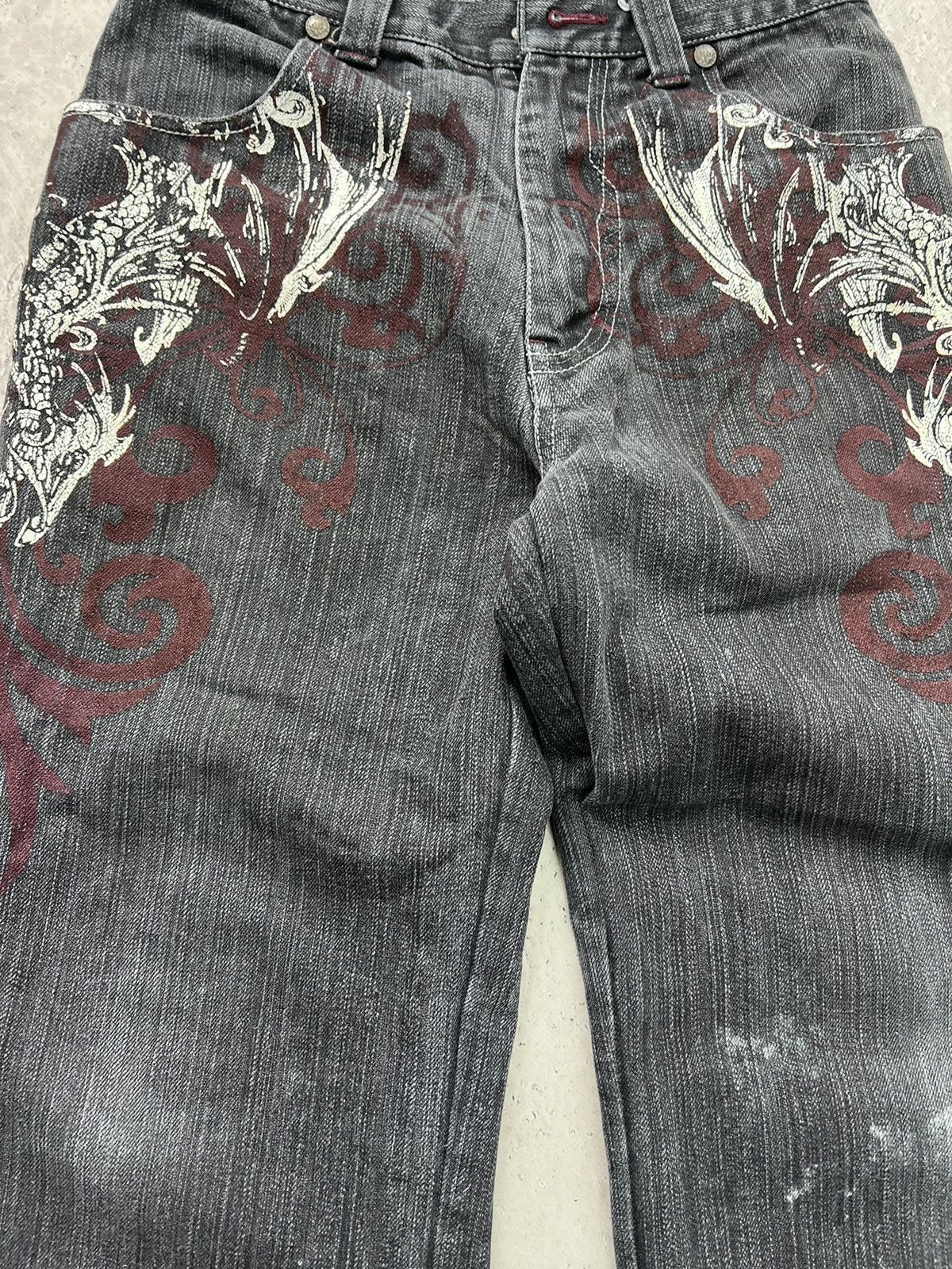 JNCO × Japanese Brand Crazy Vintage Y2K/2000s Grunge Dark Wash Denim Jeans! Size US 30 / EU 46 - 6 Thumbnail