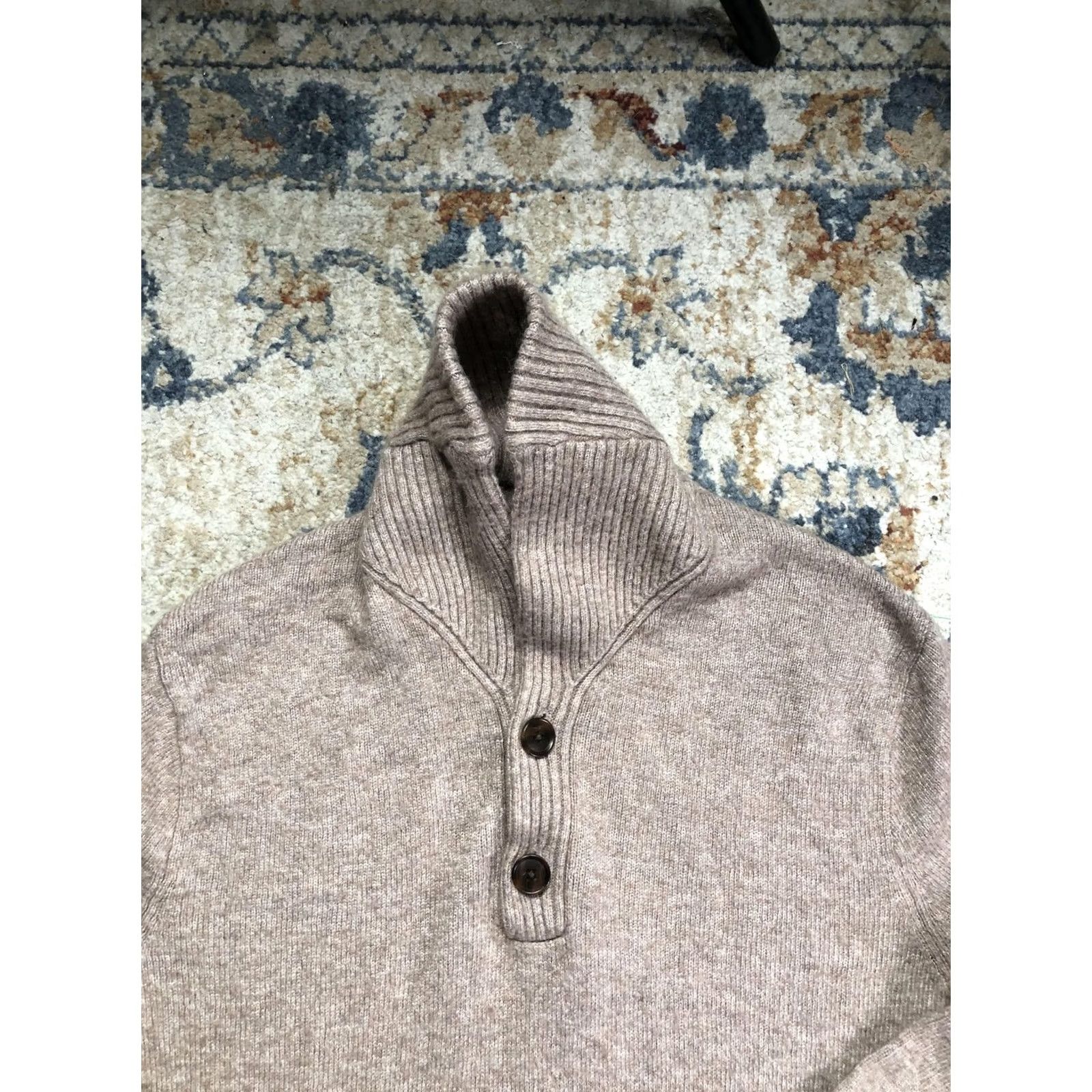 J.Crew J.Crew Mens Sweater Mock Neck Henley Knit Long Sleeve Brown M Regular Plain Solid Knit Pullover Winter Casual Mens Size US M / EU 48-50 / 2 - 2 Thumbnail