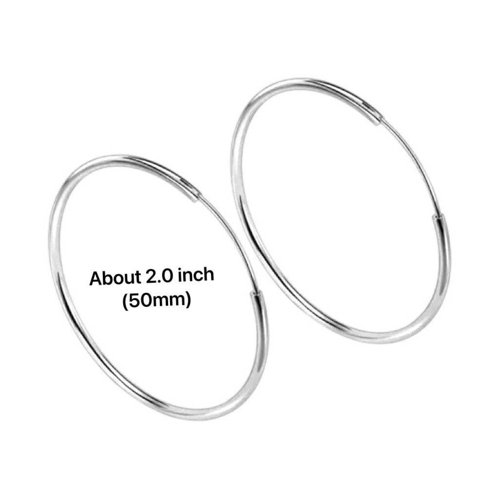 Other 50mm Silver Hoop Earrings for Women Size ONE SIZE - 5 Thumbnail