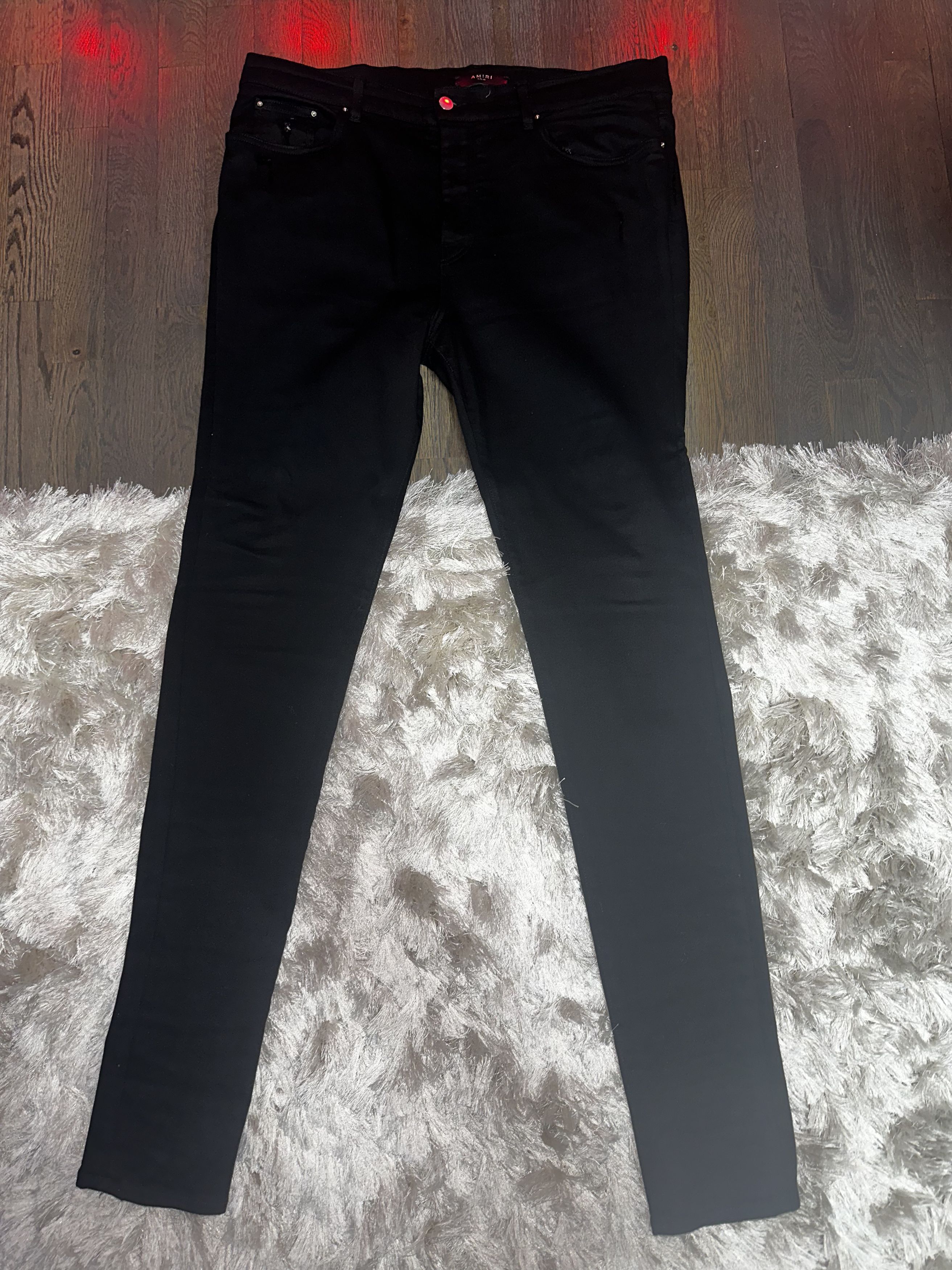 Image of Amiri Stack Denim in Black, Men's (Size 38)