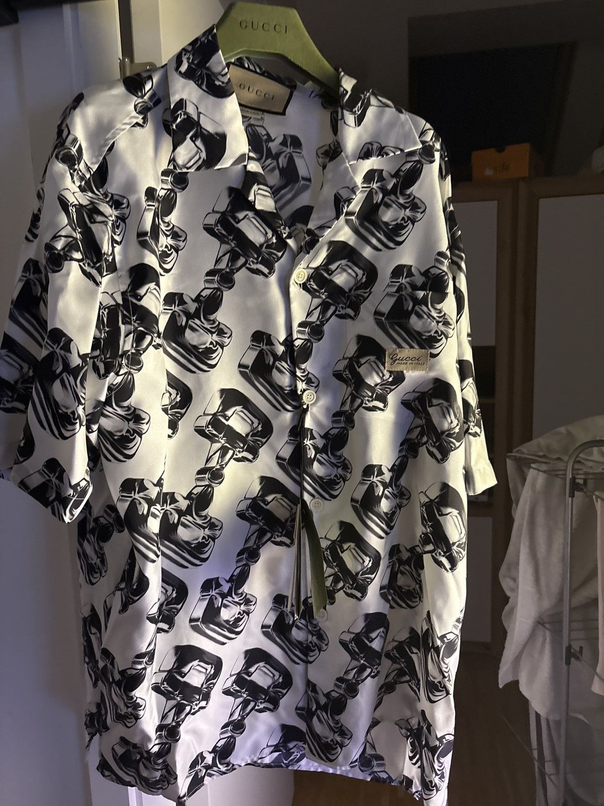 Gucci Gucci 3D Glass Horsebit Print Silk Shirt Size US M / EU 48-50 / 2 - 2 Thumbnail