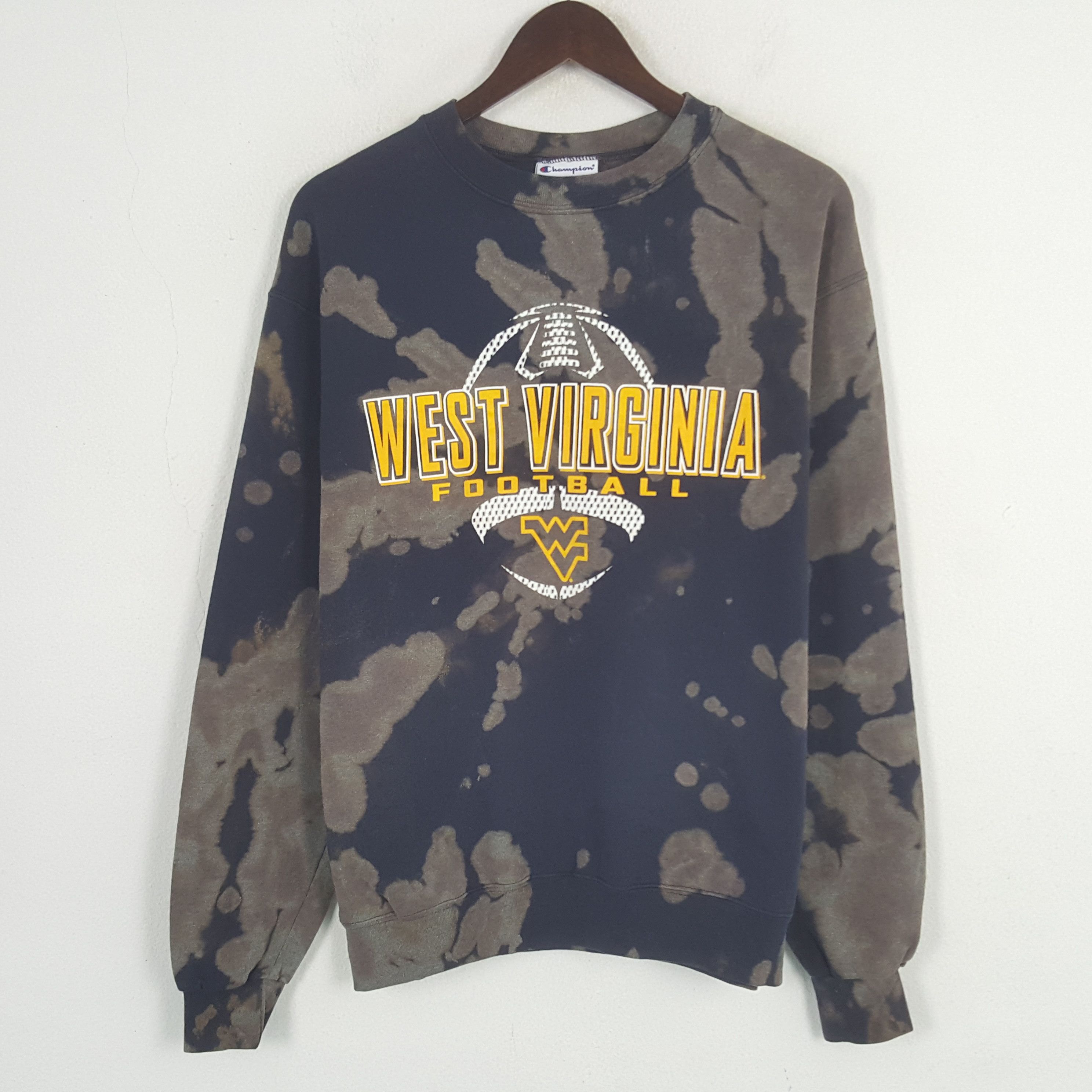 Champion × Designer × Vintage Vintage West Virginia Football Acid Wash Sweatshirt Size US L / EU 52-54 / 3 - 1 Thumbnail