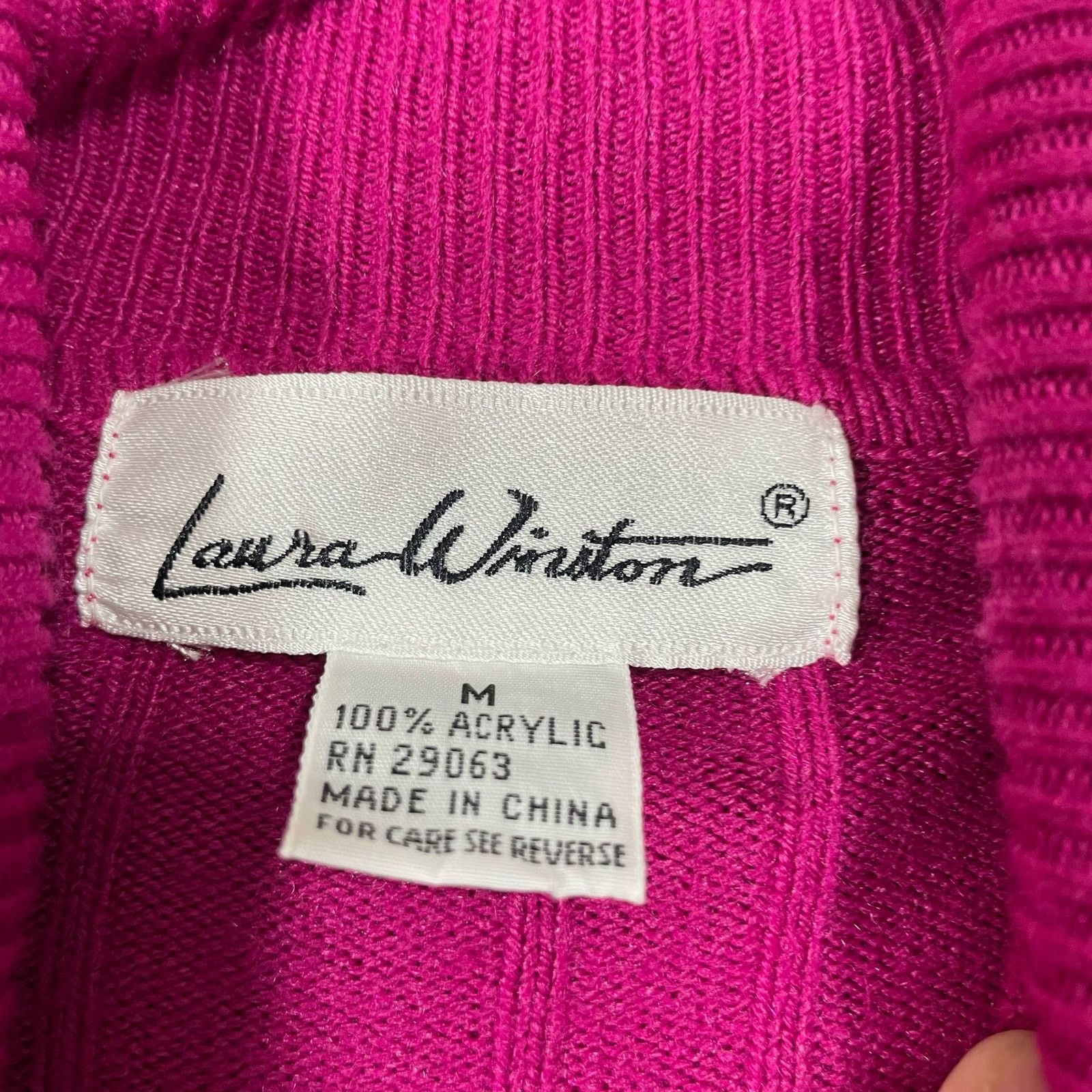 Vintage Laura Winston Vintage Pink Turtleneck Sweater - Size Medium Size M / US 6-8 / IT 42-44 - 4 Thumbnail