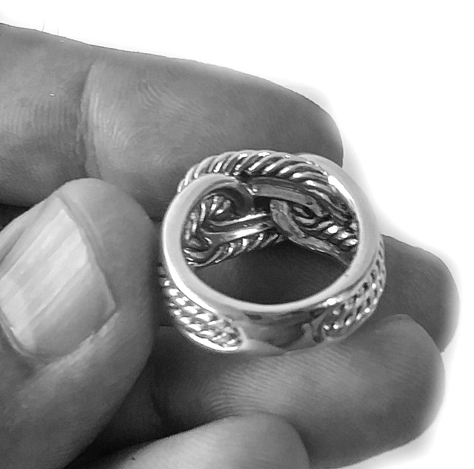 Other Men's Silver Ring, Celtic knot wire ring for men 12mm wide Size ONE SIZE - 4 Thumbnail