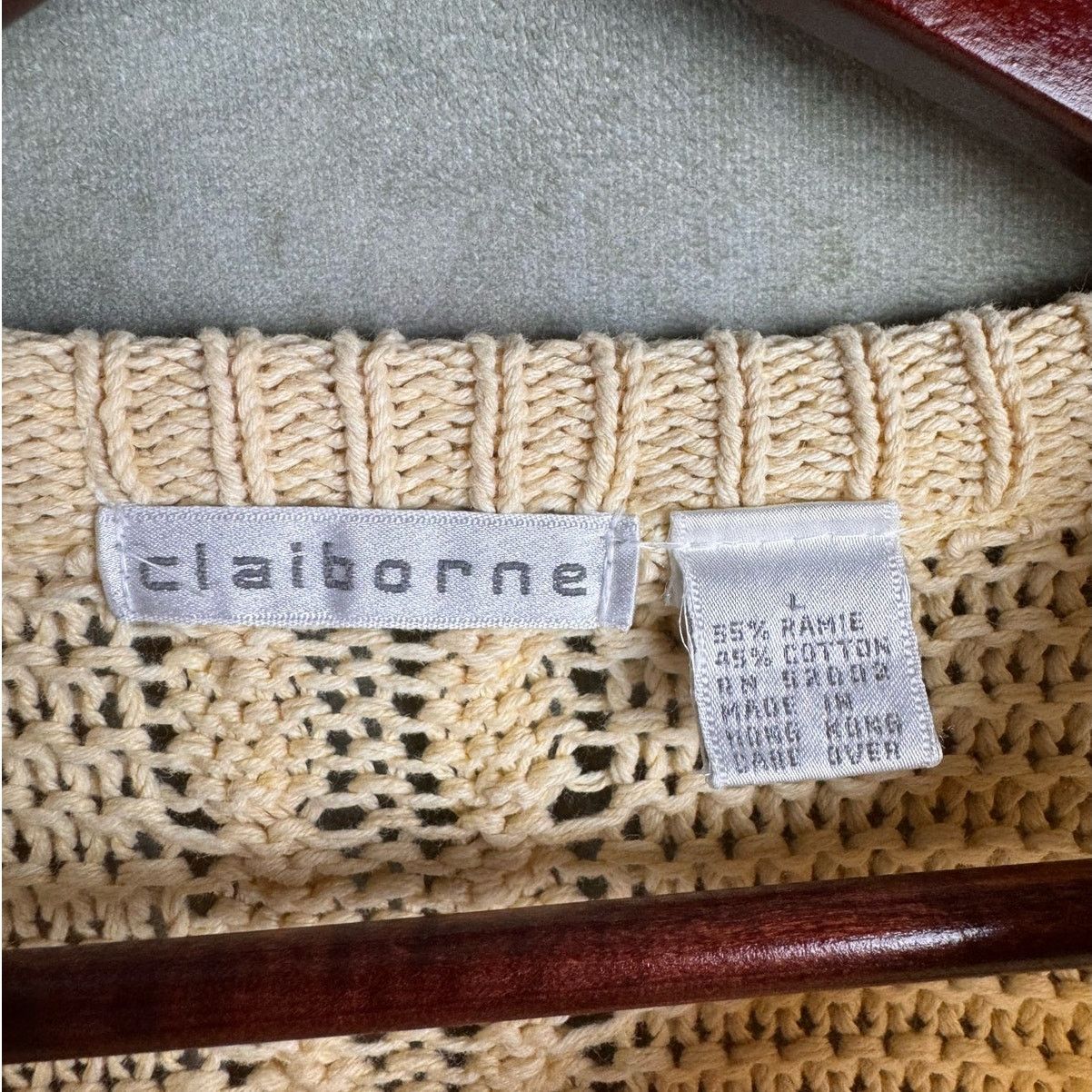 Liz Claiborne × Vintage VTG 90s Claiborne Cable Knit Sweater Mens Sz L Yellow Size US L / EU 52-54 / 3 - 6 Thumbnail