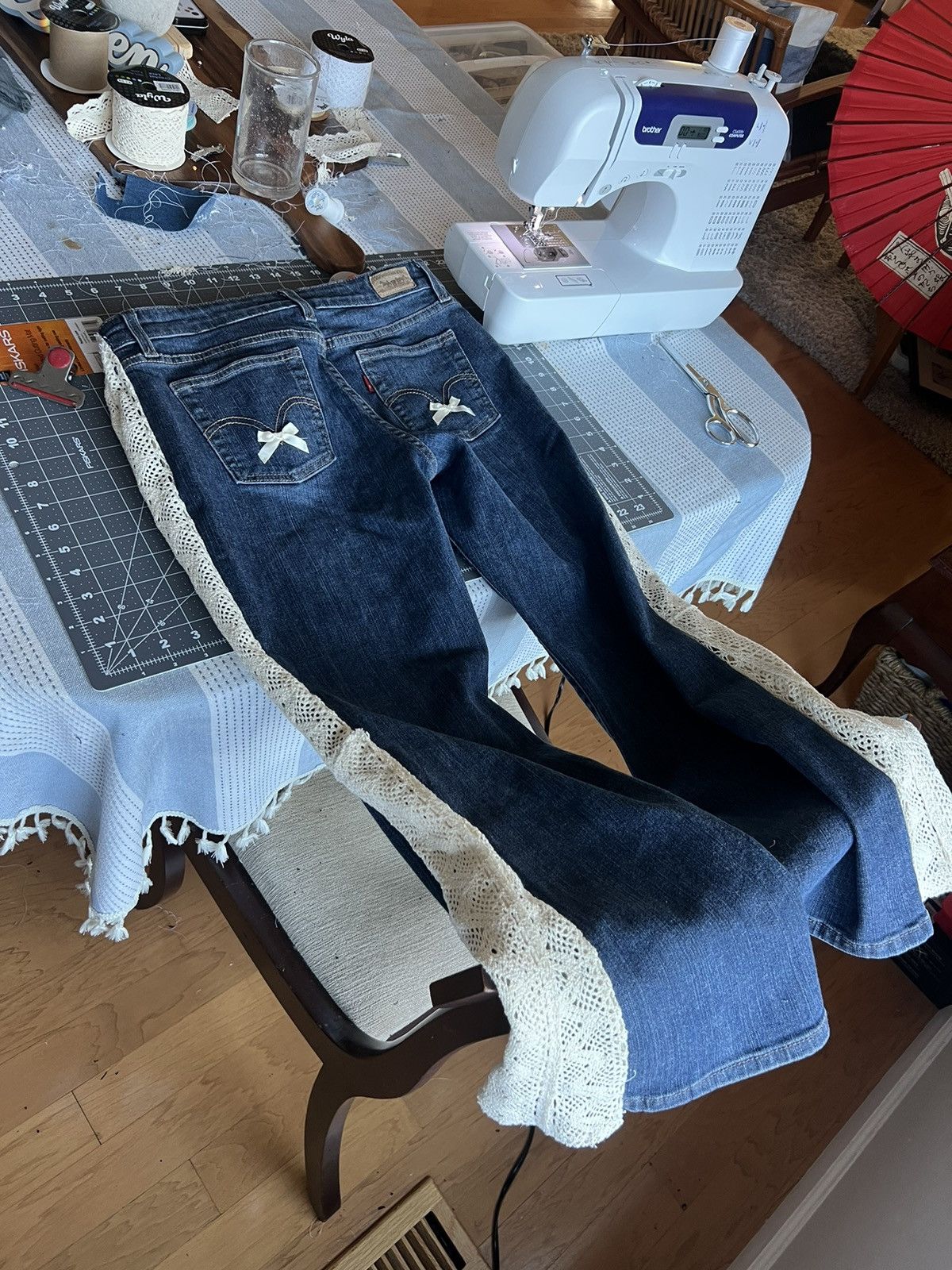 Handmade flare jean Size 28" / US 6 / IT 42 - 3 Thumbnail