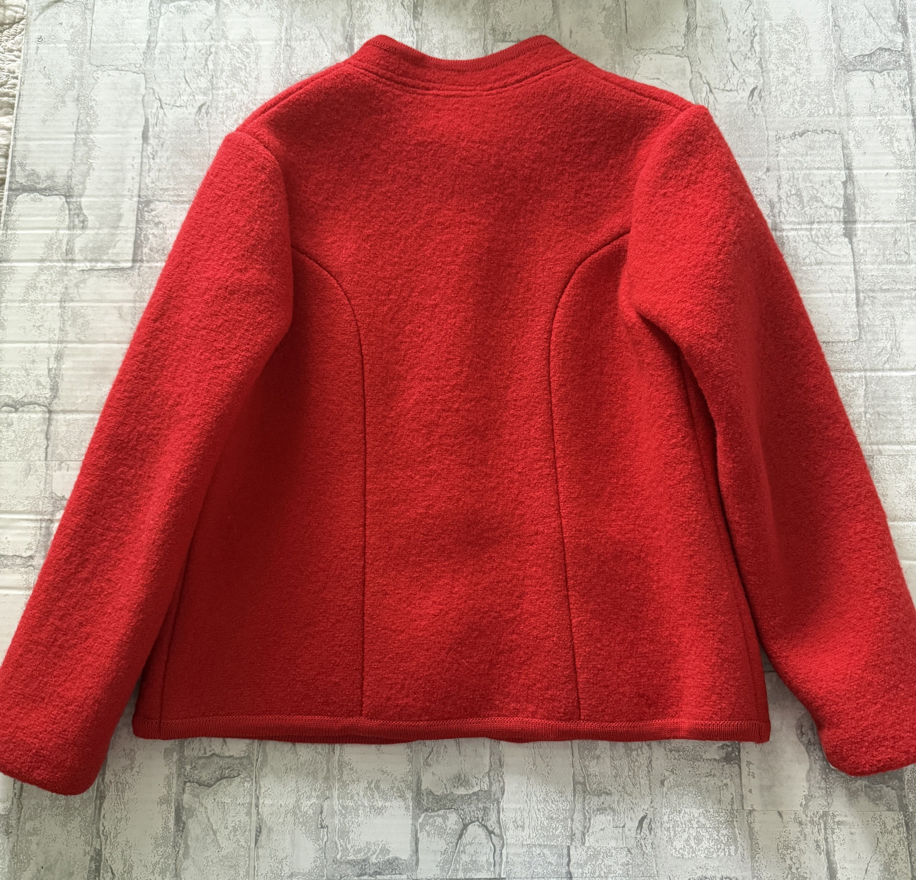 Other VTG German Cherry Red Boiled Wool Jacket Trachten Alpine Size S / US 4 / IT 40 - 2 Thumbnail