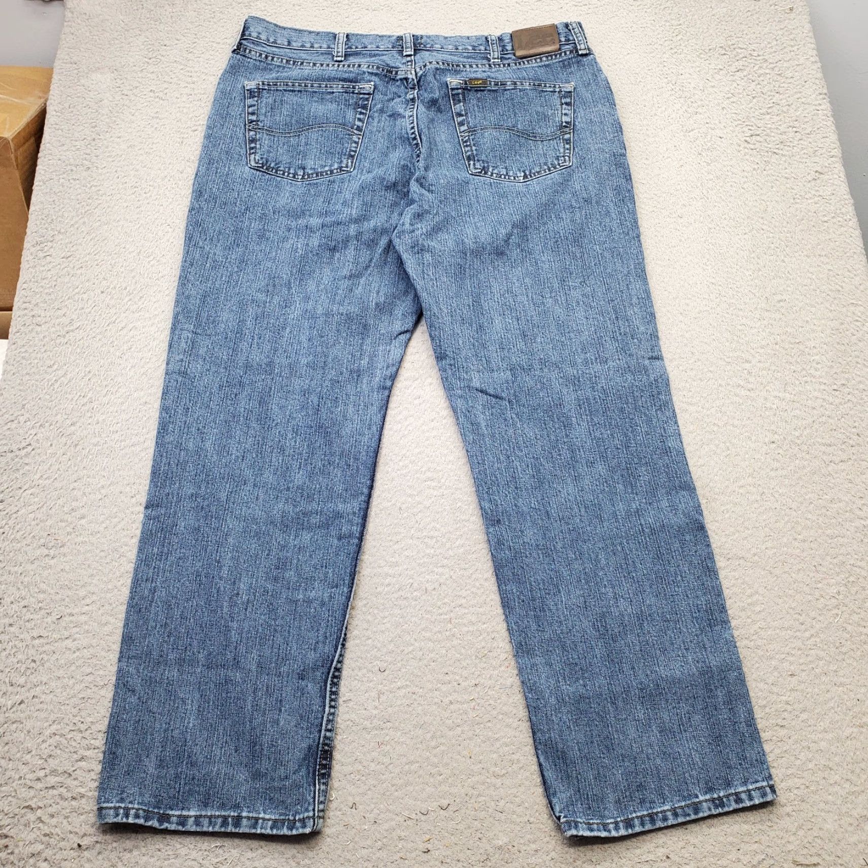 Lee Lee Jeans Mens 38x30 Blue Denim Relaxed Fit Straight Leg 2055526 Size US 38 / EU 54 - 2 Thumbnail