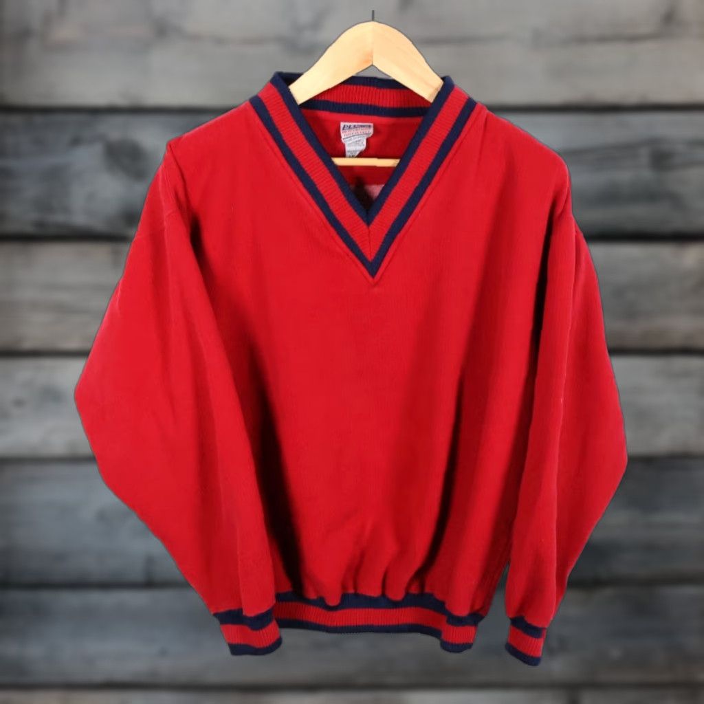 Vintage VINTAGE Pluma Sweatshirt Mens Large Red Blue Crew Neck Pullover 90s Tennis Pique Cotton Blend Fleece Heavyweight Seasonal Warmth Size US L / EU 52-54 / 3 - 1 Thumbnail