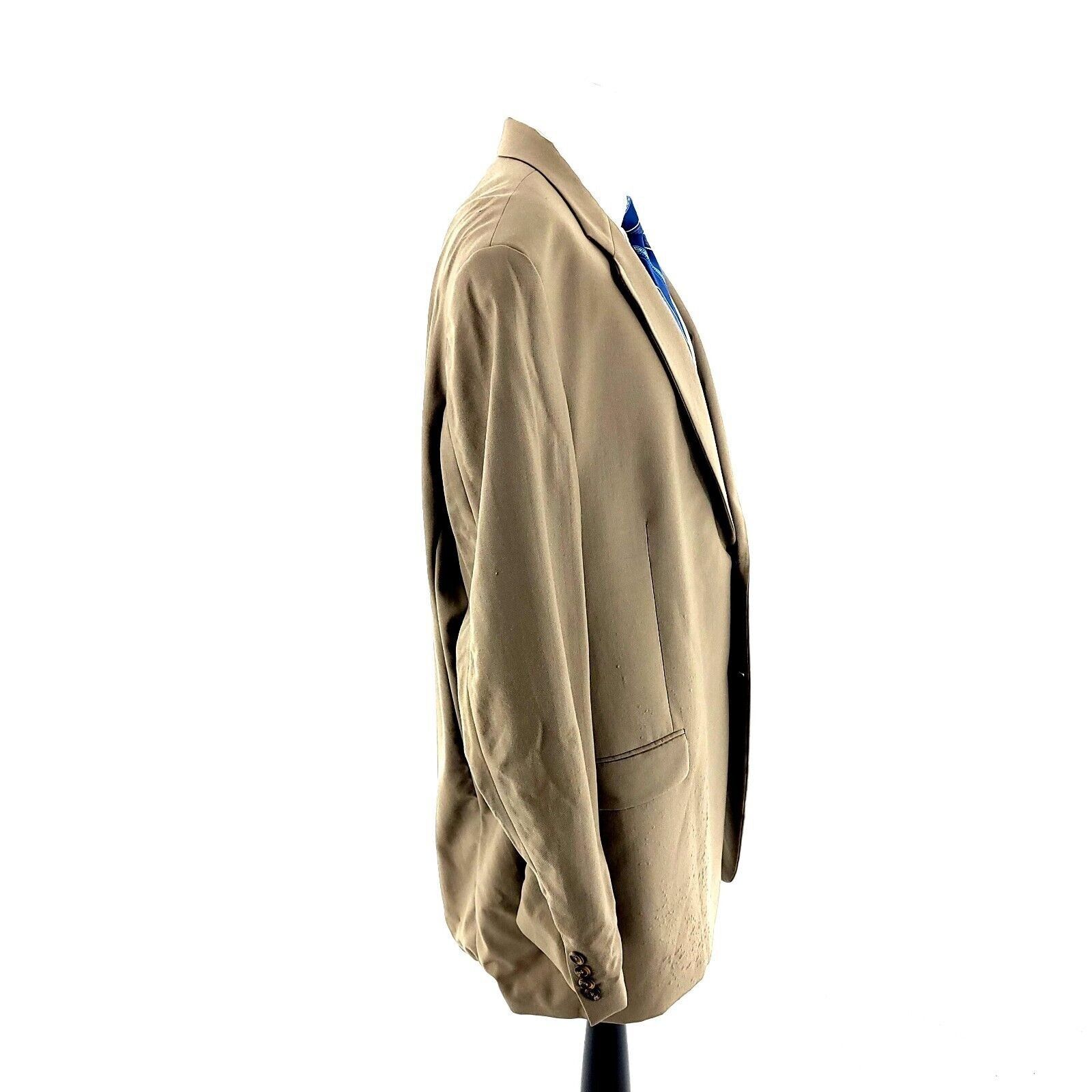 Ralph Lauren DAMAGED Lauren Ralph Lauren Wool 3 Button Blazer 48L Tan Maj Size 48L - 9 Thumbnail
