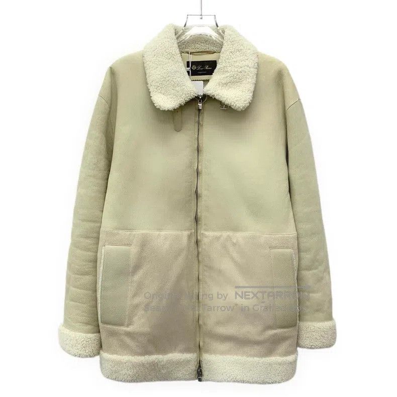 Loro Piana Loro Piana Off-white Collared Sheepskin Leather Zip Jacket Size XS / US 0-2 / IT 36-38 - 1 Thumbnail