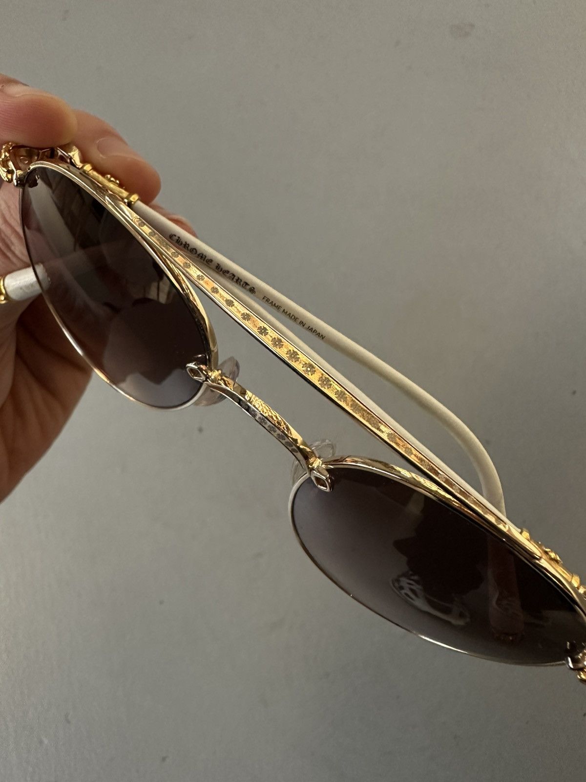 Chrome Hearts Chrome Hearts sunglasses bubba white gold Size ONE SIZE - 10 Thumbnail