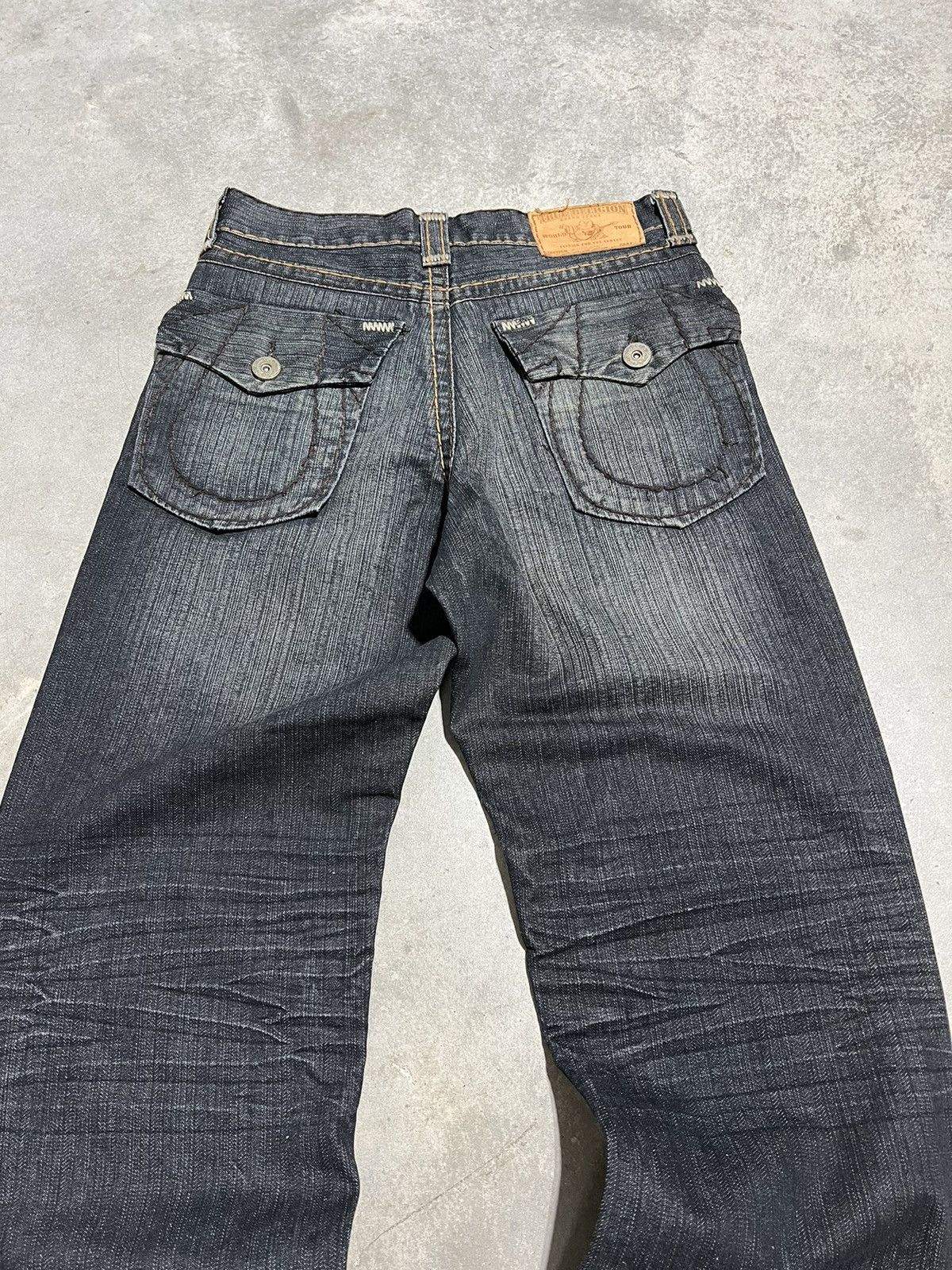 JNCO Crazy Vintage Y2K Baggy Wide Leg True Religion Jeans Size US 34 / EU 50 - 3 Thumbnail