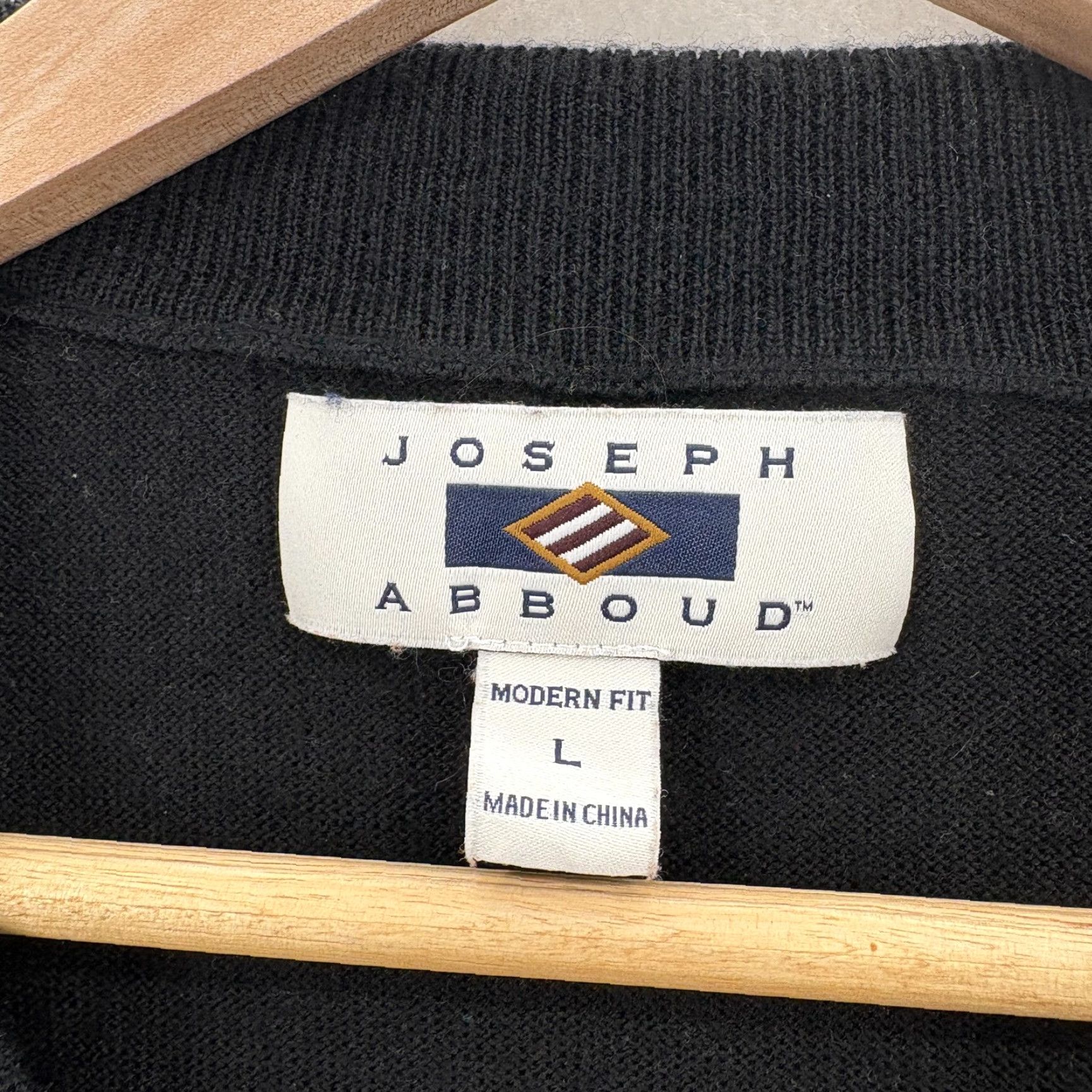 Joseph Abboud Joseph Abboud Sweater Mens Large Black Merino Wool Quarter Zip Pullover Knit Size US L / EU 52-54 / 3 - 4 Thumbnail