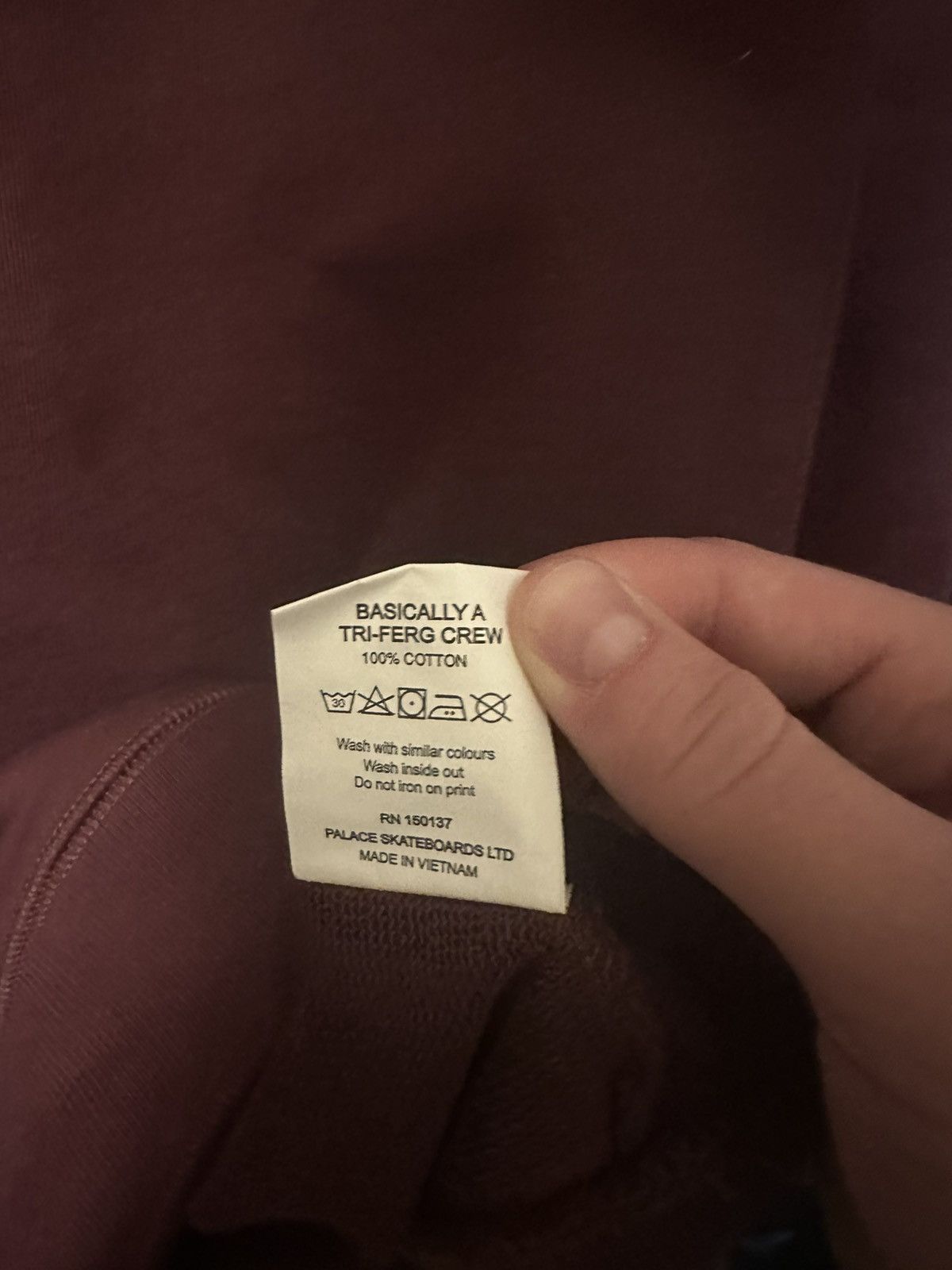 Palace Palace Basically A Tri-Ferg Crew Burgundy Medium Size US M / EU 48-50 / 2 - 5 Thumbnail